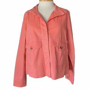 Gap Jacket Womens Large Long Sleeve Button Up Denim Ladies New Color Salmon Pink